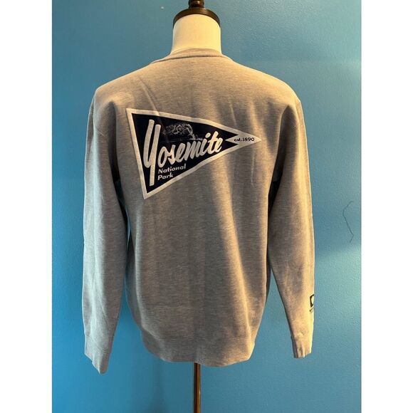 New Stance Yosemite Pullover Sweatshirt Gray Cotton Blend Unisex S - Picture 5 of 6